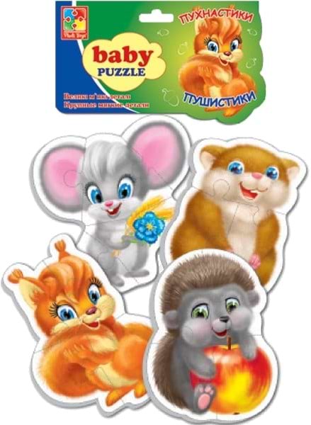 Пазли картонні (до 2 років) Vladi Toys Пухнастиків (укр) (VT1106-89) - Фото 1