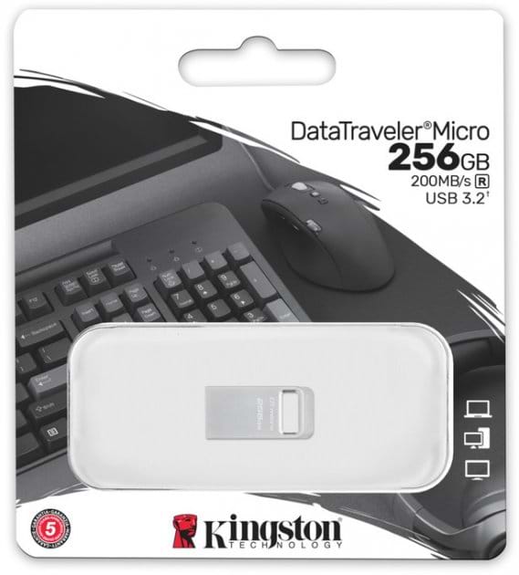 Фото - Флеш USB Kingston DataTraveler Micro Meta l USB 3.2 Gen 1 256GB (DTMC3G2/256GB)