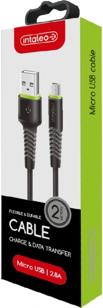 Фото - Кабель синхронізації даних Intaleo CBFLEXM2 Micro USB 2м Black (1283126521430)