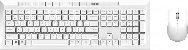 Фото - Клавіатура + миша бездротова Rapoo 8210М White