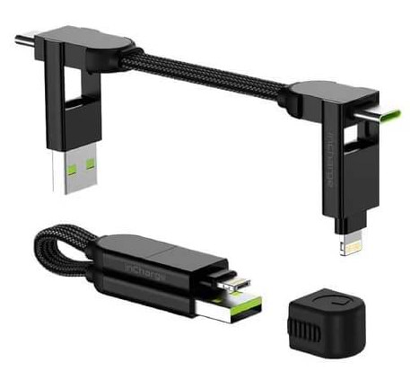 Фото - Кабель синхронізації даних Rolling Square 6in1  inCharge X 100W, чорний (X01WR)