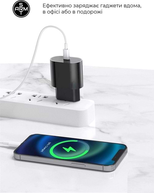 Фото - Сетевое зарядное устройство Armorstandart ABMHJ83 20W USB-C Power Adapter Black (ARM61365)