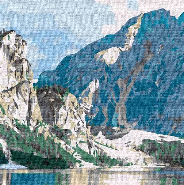 Фото - Картина по номерам Ideyka Морской пейзаж "Горный покой" 40х50см (KHO2763)