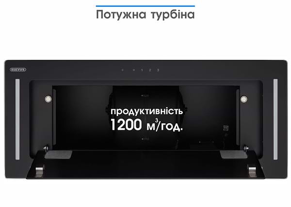 Фото - Витяжка вбудована ELEYUS Gemini 1200 LED 70 BL