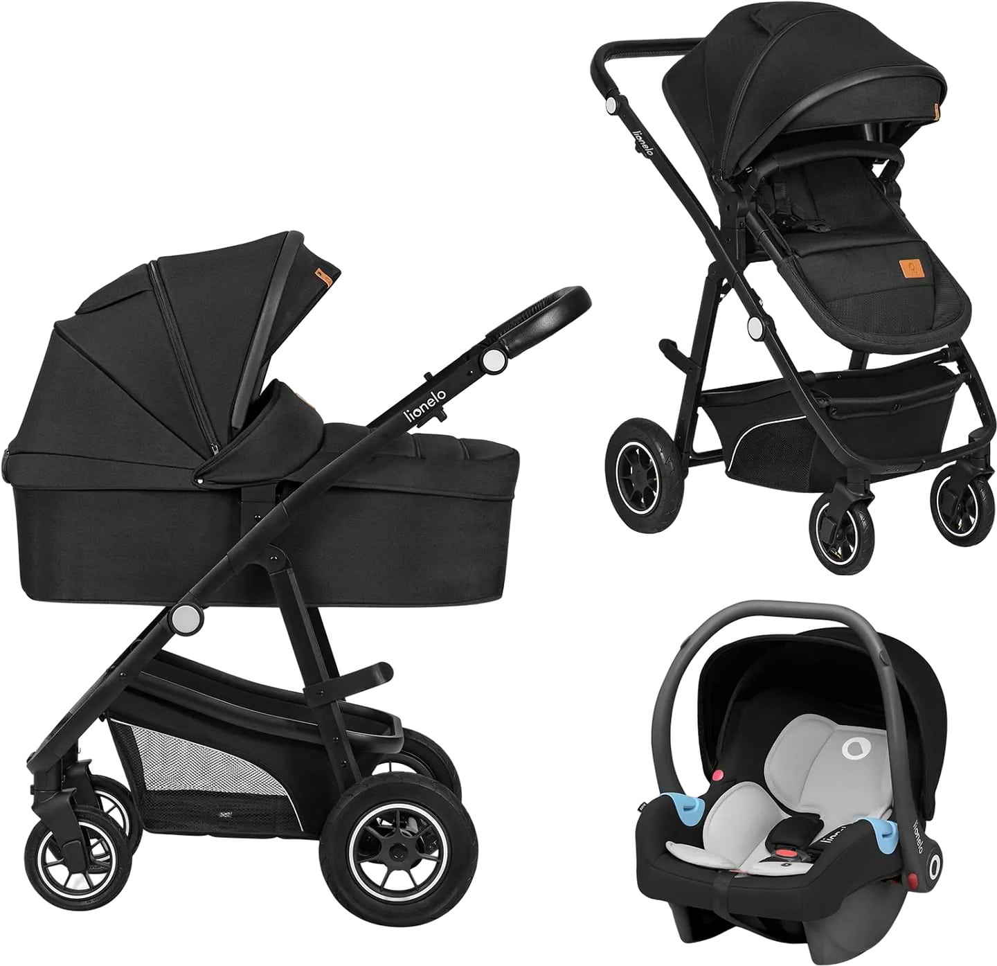 Коляска універсальна 3 в 1 Lionelo Bianka Black Onyx