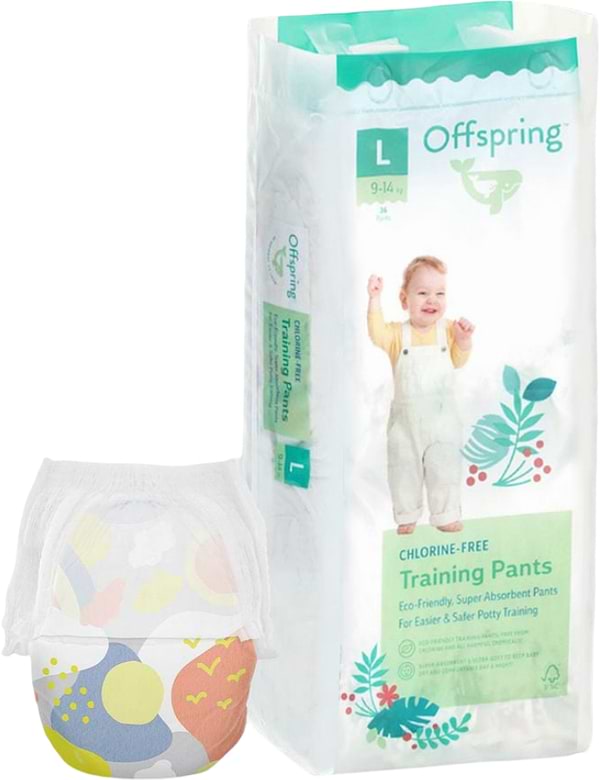 Фото - Одноразові підгузки-трусики Offspring розмір L 9-14 кг, 36 шт. Небо (DP-OI-FAP-L36P-SKY)