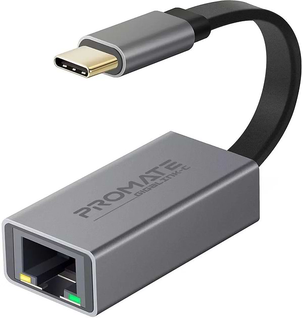 Фото - Перехідник USB Type-C - RJ-45 Promate USB Type-C/RJ45 (gigaLink-c.grey)