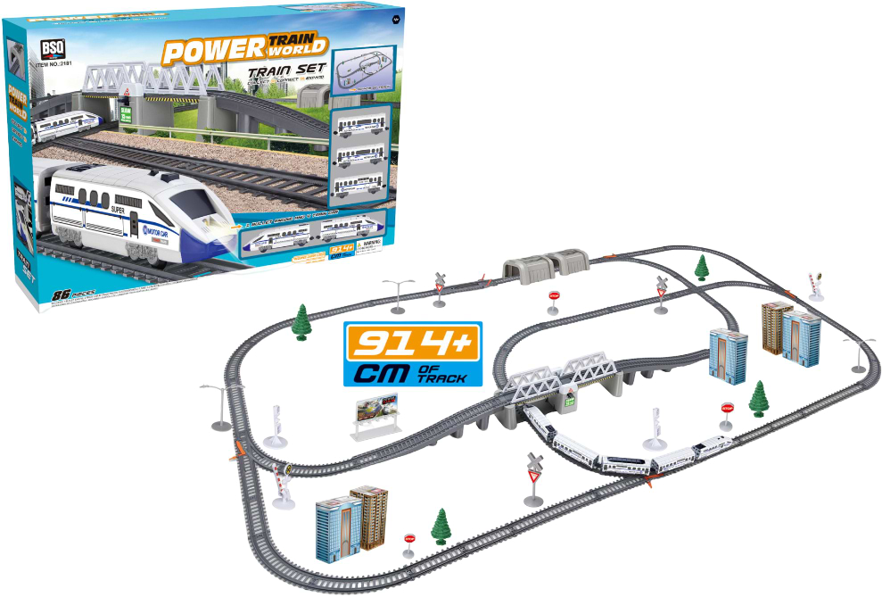 Залізна дорога BSQ зі швидкісним поїздом (2181) - Фото 1