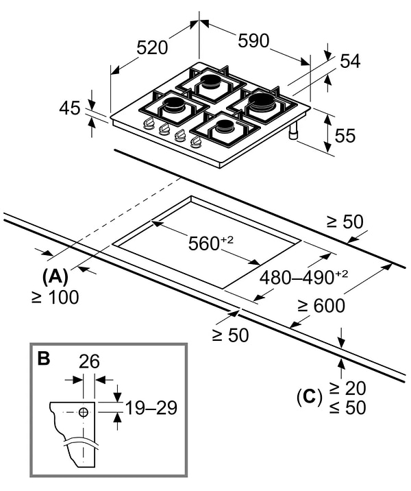 Фото - Варочная панель газовая Bosch PRP6A6H40R