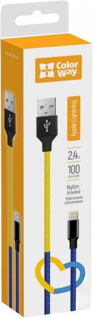 Фото - Кабель синхронизации данных Colorway USB -Apple Lightning 2.4А 1m (CW-CBUL052-BLY)