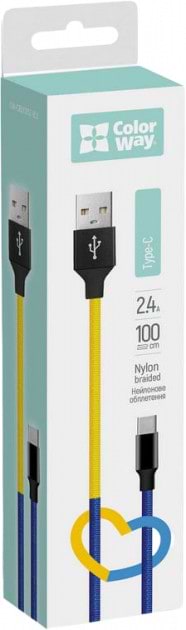 Фото - Кабель синхронизации данных Colorway USB-Type-C 1m  (CW-CBUC052-BLY)