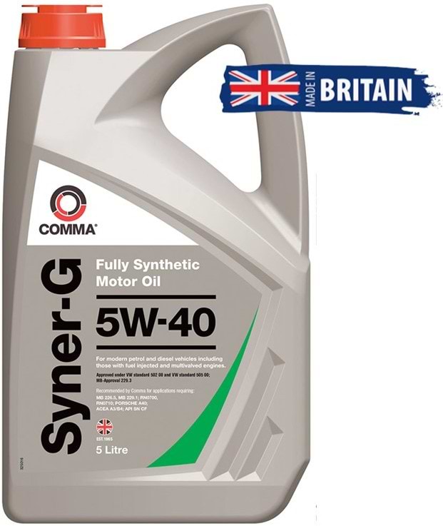 Олива для авто COMMA SYNER-G 5W-40 5л (SYN5L)