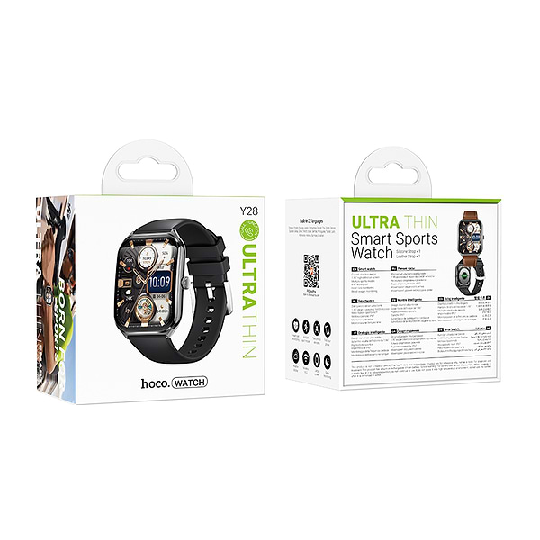 Фото - Смарт-часы HOCO Y28 AMOLED Smart sports watch (call version) Black (6942007648479)