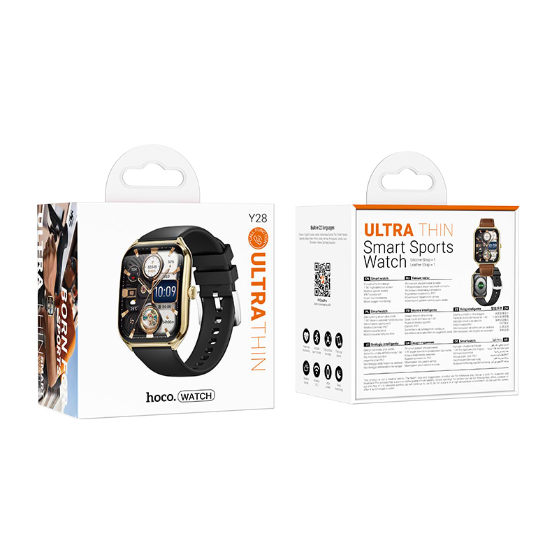 Фото - Смарт-часы HOCO Y28 AMOLED Smart sports watch (call version) Gold (6942007648493)