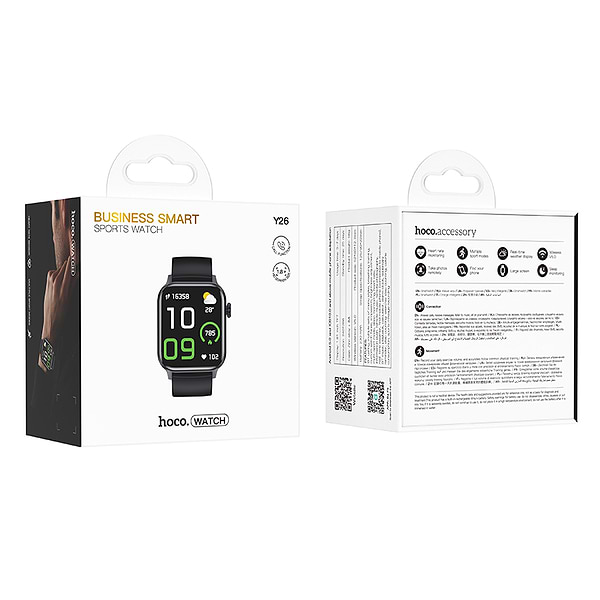 Фото - Смарт-часы HOCO Y26 Smart sports watch (call version) Black (6942007645416)