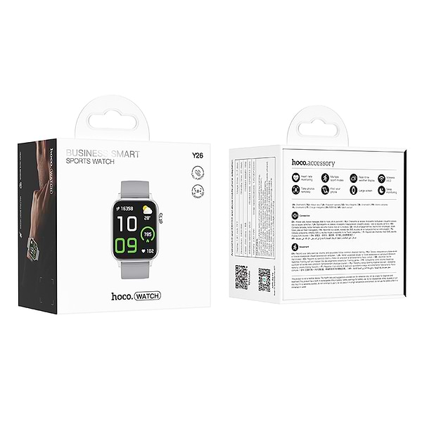Фото - Смарт-часы HOCO Y26 Smart sports watch (call version) Silver (6942007645423)