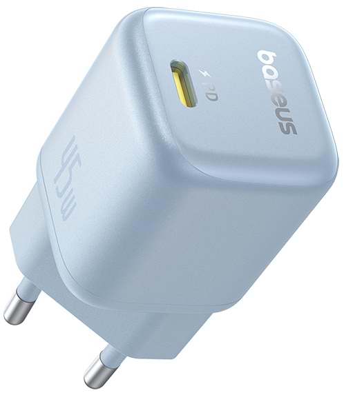 Фото - Мережевий зарядний пристрій Baseus PicoGo GaN Fast Charger 1C 45W EU Galaxy Blue (P10176800313-00)