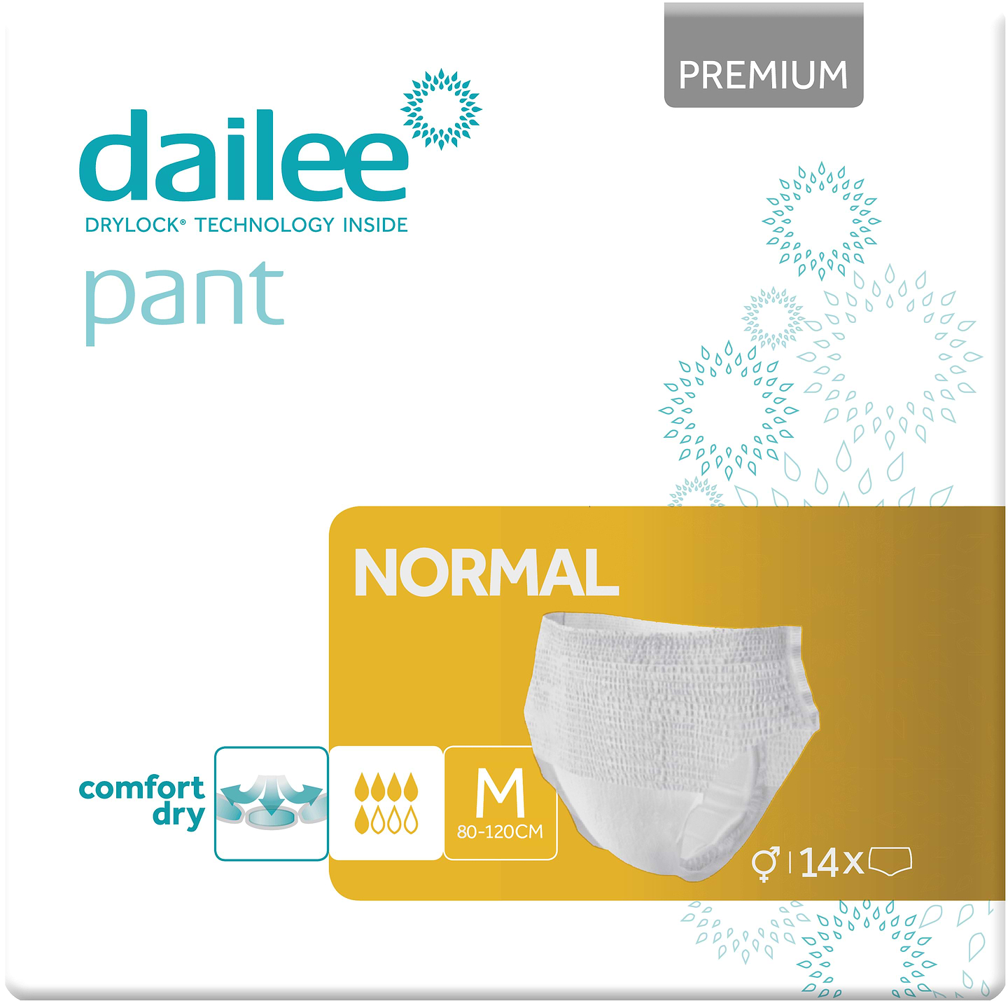 Одноразові підгузки-трусики Dailee Pant Premium для дорослих Normal Medium, 14 шт. (144.12.009)
