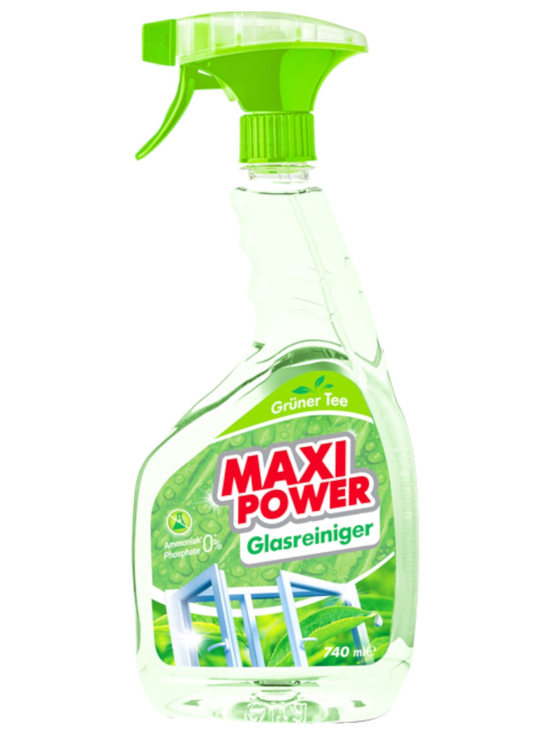 Фото - Засіб для чищення скла Maxi Power Зелений чай 740 мл (4823098410775)