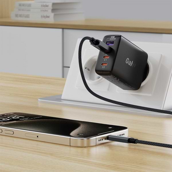 Фото - Кабель синхронізації даних AceFast USB 2.0 AM-Type-C M, 1.2 м, 60W C19-04 Black (6974316284482)