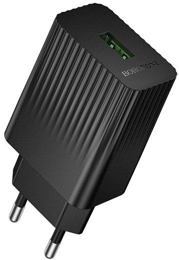 Мережевий зарядний пристрій BOROFONE BAS72A Source single port QC3.0 charger Black (6941991122637)