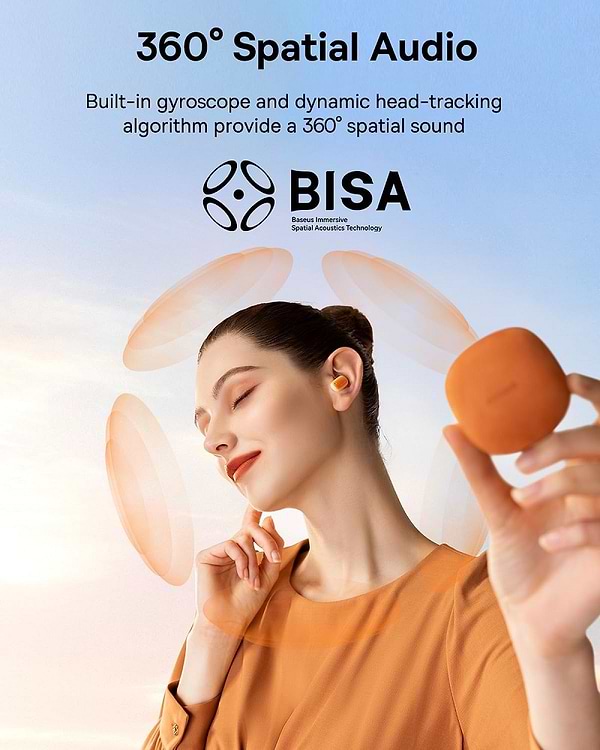 Фото - Наушники вкладыши беспроводные TWS Baseus AirNora 2 True Wireless Earphones Gradient Orange (NGTW320207)