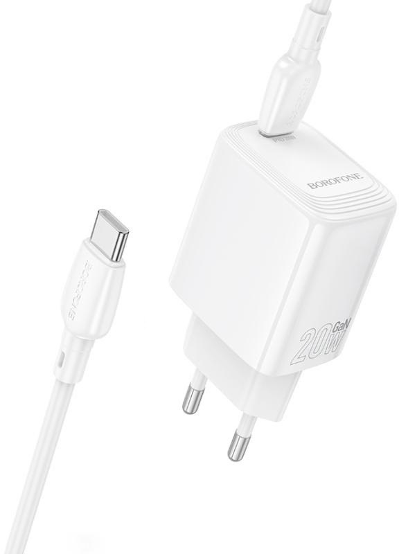 Фото - Сетевое зарядное устройство BOROFONE BN26 Fuente single-port PD20W charger set C to C EU White (6941991120251)
