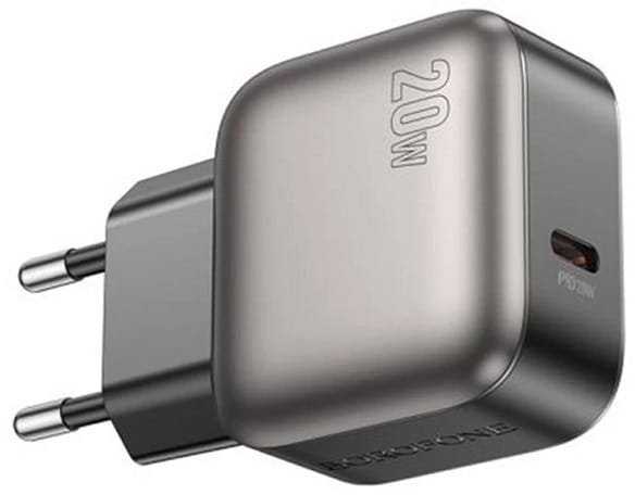 Мережевий зарядний пристрій BOROFONE BAS53A Absolute single-port PD20W charger (EU) Black (6941991116179) - Фото 1