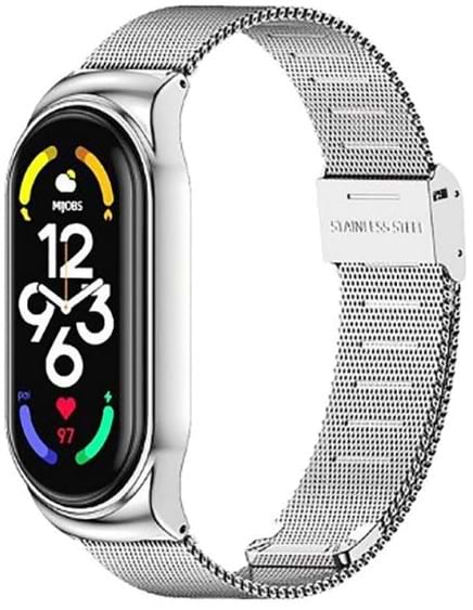 Ремешок для фитнес-браслета BeCover Metal for Xiaomi Mi Smart Band 7 Silver (707494) - Фото 1