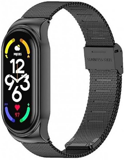 Ремешок для фитнес-браслета BeCover Metal for Xiaomi Mi Smart Band 7 Black (707493)