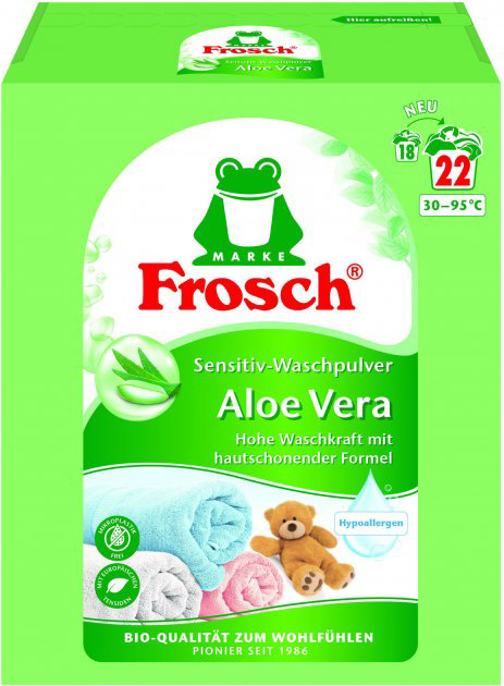 Пральний порошок Frosch концентрат Колор Алое Вера 1,45кг - Фото 1
