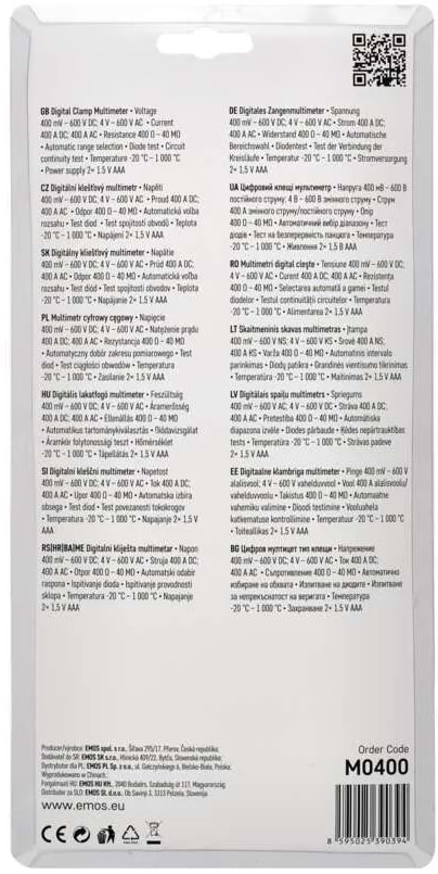 Фото - Измерительный прибор EMOS мультиметр цифровой клещи M0400 с щупом