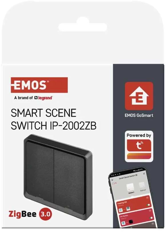 Фото - Бездротовий вимикач EMOS H5015 2 кнопки ZigBee 3.0 Чорний