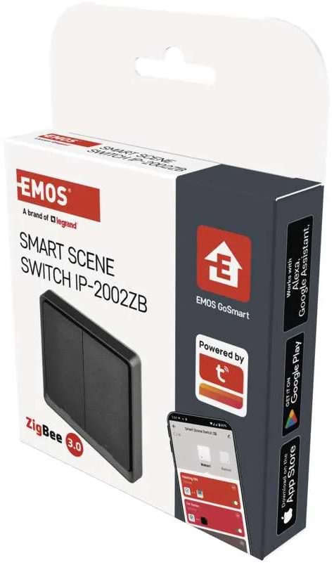 Фото - Бездротовий вимикач EMOS H5015 2 кнопки ZigBee 3.0 Чорний