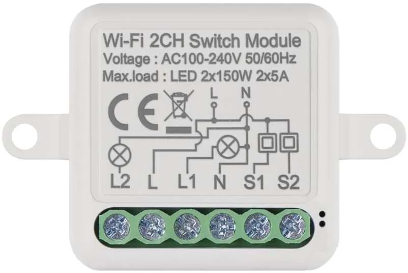 Релейний вимикач EMOS H5106 WIFI, 2-канальний