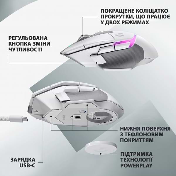 Фото - Мышь беспроводная игровая Logitech G502 X Plus White (910-006171)