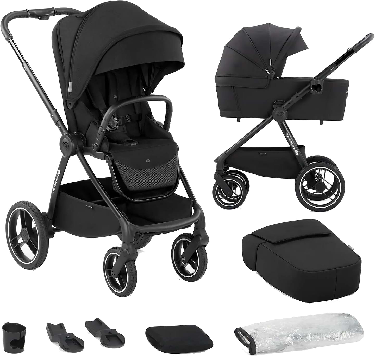 Коляска универсальная 2 в 1 Kinderkraft Nea Midnight Black (KSNEA000BLK2000)