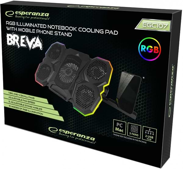 Фото - Підставка під ноутбук охолоджуюча Esperanza EGC107 Breva Notebook Cooling Pad
