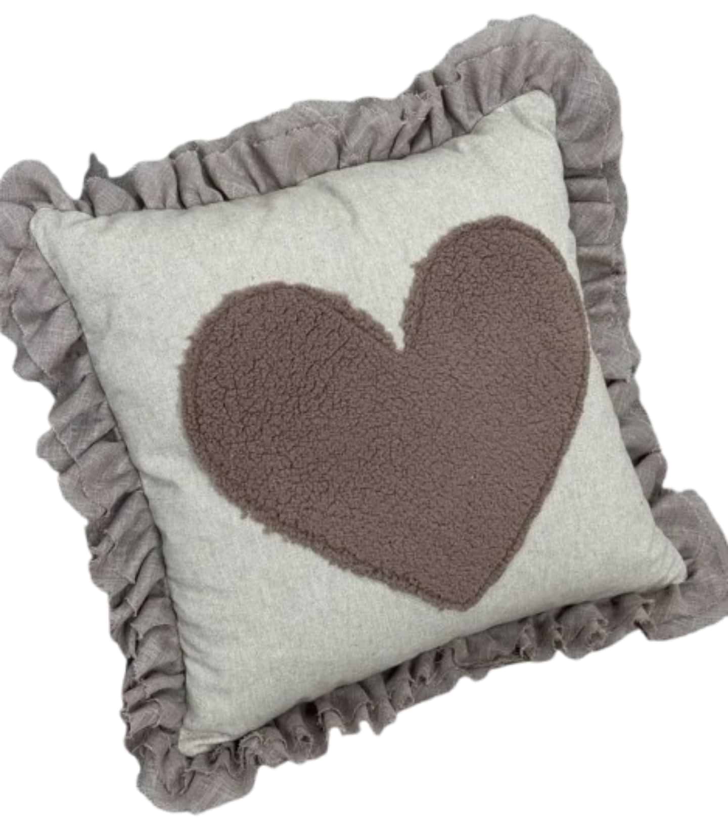 Подушка декоративна Прованс з оборкою Серце 45х45 см (033317)