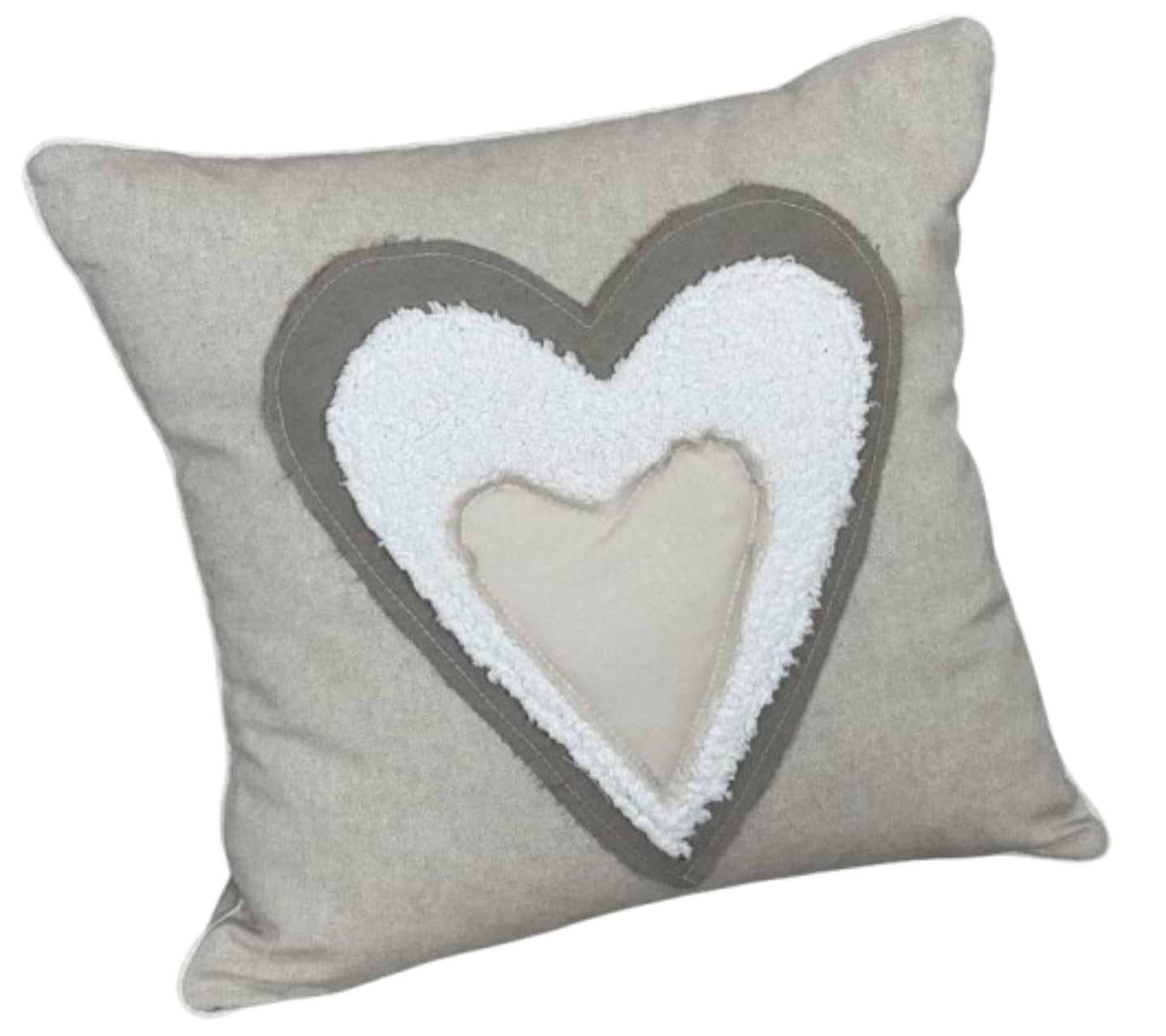 Подушка декоративна Прованс Серденько трикольорове 45х45 см (033342)