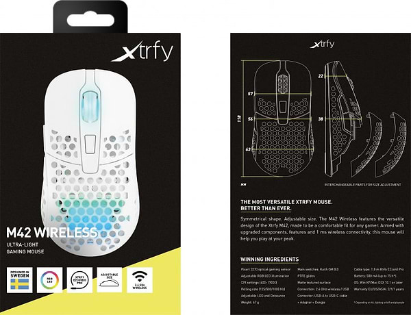 Фото - Миша дротова Xtrfy M42 WL RGB White
