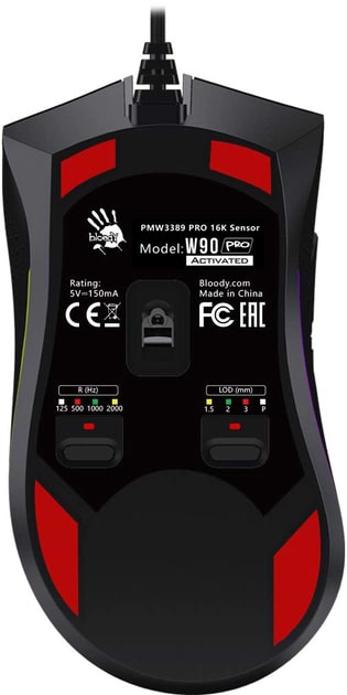 Фото - Миша дротова ігрова Bloody W90 Pro Stone Black