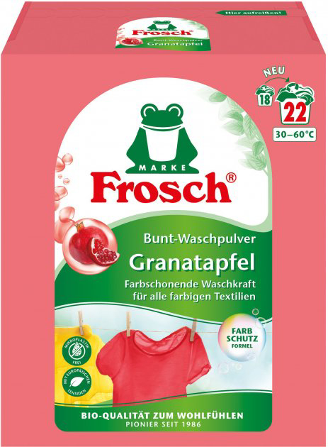 Пральний порошок Frosch концентрат Колор Гранат 1,45кг - Фото 1