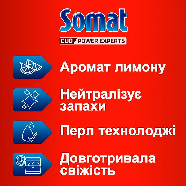 Фото - Таблетка для посудомийної машини Somat Deo Duo-Pearls Lemon & Orange (9000101000436)