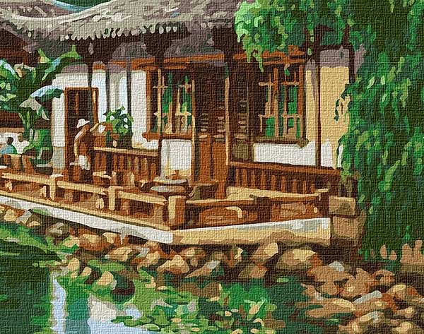 Фото - Картина по номерам Ideyka "Китайский домик" 40х50см (KHO2881)