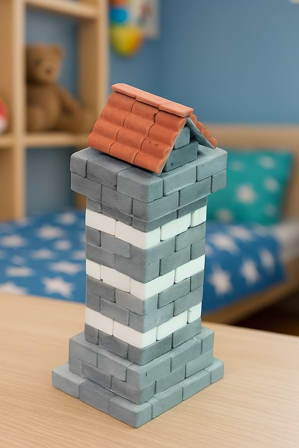 Фото - Конструктор з природних матеріалів Strateg BLOCKY Башта (31022)