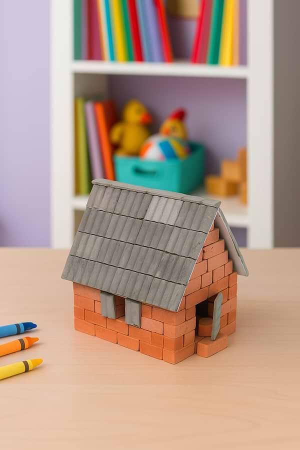 Фото - Конструктор з природних матеріалів Strateg BLOCKY Будиночок  (31023)