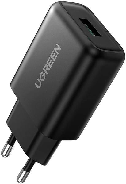 Мережевий зарядний пристрій UGREEN CD122 18W USB QC 3.0 Charger Black (70273) - Фото 1