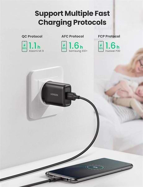 Фото - Мережевий зарядний пристрій UGREEN CD122 18W USB QC 3.0 Charger Black (70273)