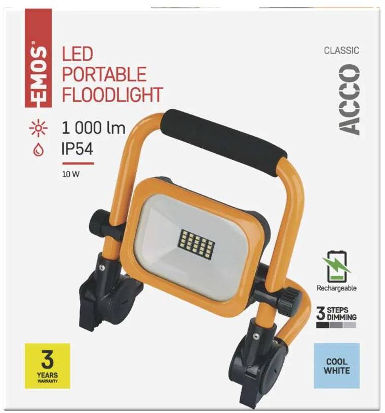 Фото - Светодиодный прожектор EMOS ZS2812 10W 1000Lm 6500K Li-Ion 4400mAч IP54